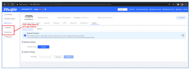 Hướng Dẫn Reyee Gateway Qua Giao Diện Web