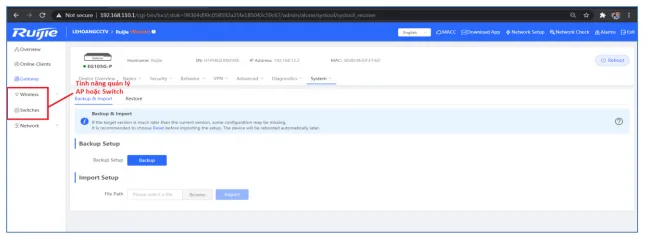 Hướng Dẫn Reyee Gateway Qua Giao Diện Web