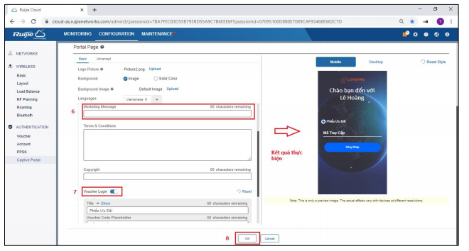 xác thực truy cập Wi-Fi qua Ruijie Cloud
