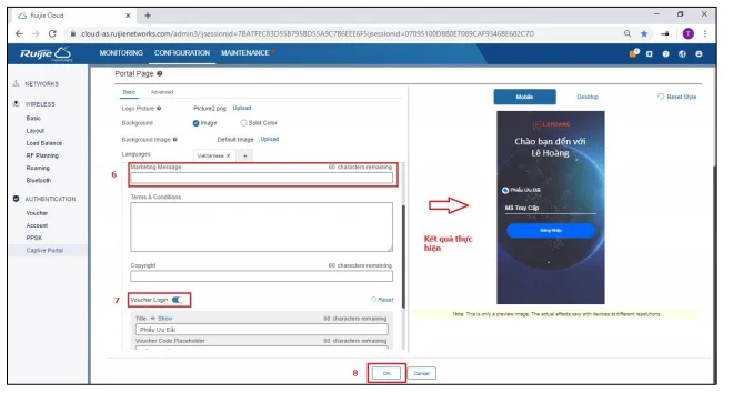 xác thực truy cập Wi-Fi qua Ruijie Cloud