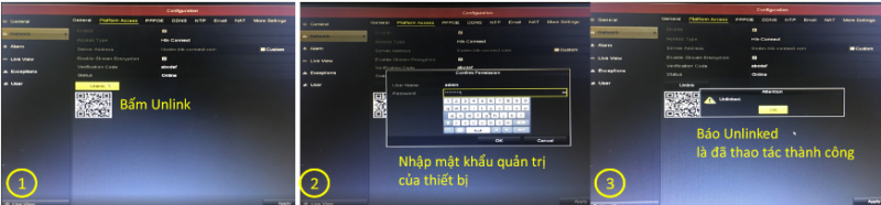 Xóa thiết bị khỏi tài khoản Hik-Connect qua giao diện trực tiếp