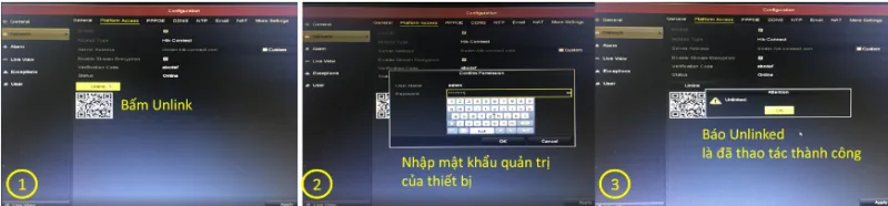 Xóa thiết bị khỏi tài khoản Hik-Connect qua giao diện trực tiếp