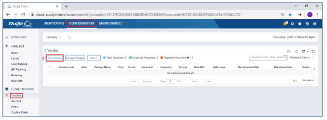 xác thực truy cập Wi-Fi qua Ruijie Cloud