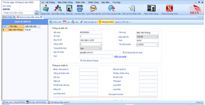 ĐĂNG KÝ MÁY CHẤM CÔNG