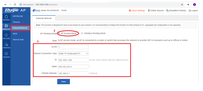 KẾT NỐI POINT TO POINT TRÊN RG-AP630 CD