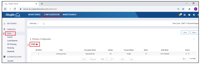 xác thực truy cập Wi-Fi qua Ruijie Cloud