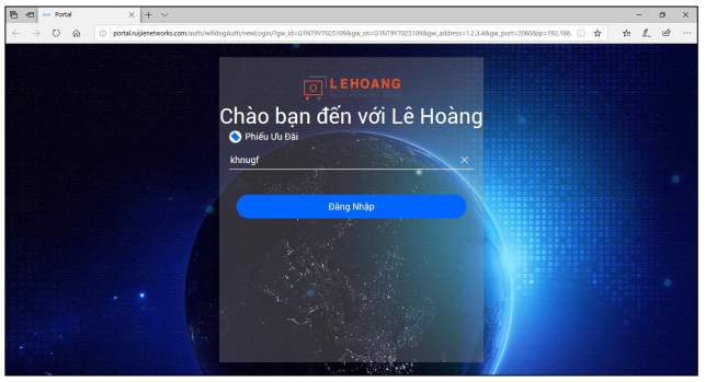 xác thực truy cập Wi-Fi qua Ruijie Cloud