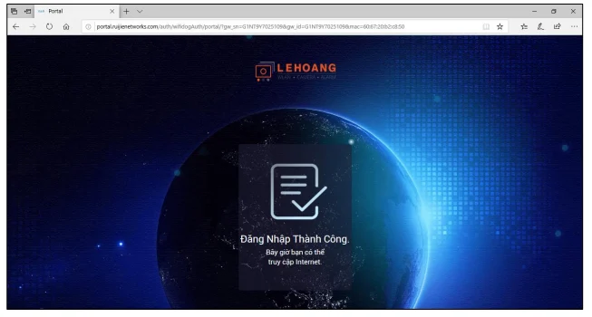 xác thực truy cập Wi-Fi qua Ruijie Cloud