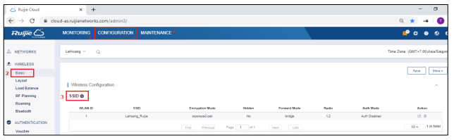 xác thực truy cập Wi-Fi qua Ruijie Cloud