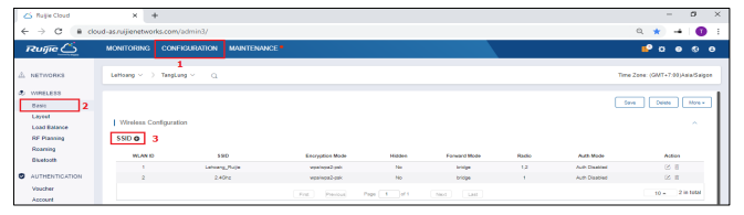 xác thực truy cập Wi-Fi qua Ruijie Cloud