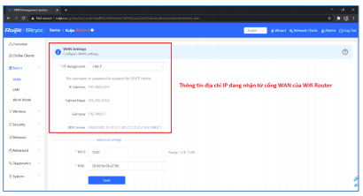 Đặt Bộ Phát WiFi Reyee Chạy Chế Độ Wired Repeater