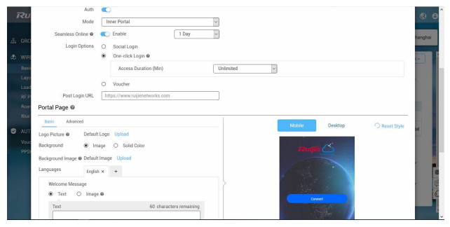 CẤU HÌNH WIFI MARKETING AP RUIJIE