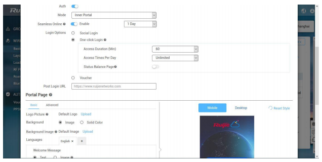 CẤU HÌNH WIFI MARKETING AP RUIJIE
