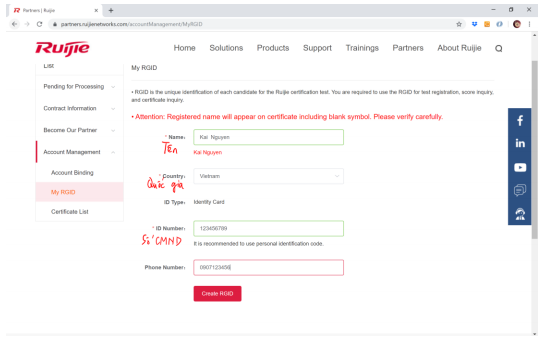 Hướng Dẫn Đăng Ký RGID