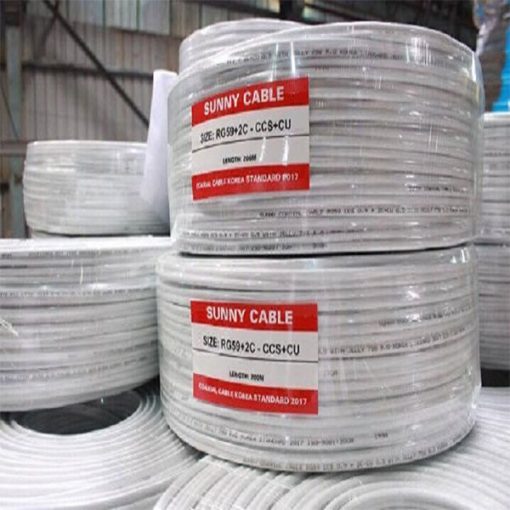 Cáp Đồng Trục liền nguồn RG59+2C CCS+CU 305m màu trắng