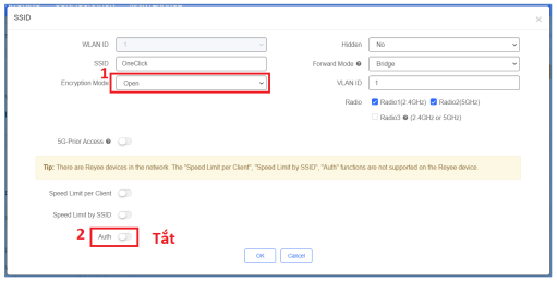 Xác Thực Wifi marking Trên Reyee Gateway