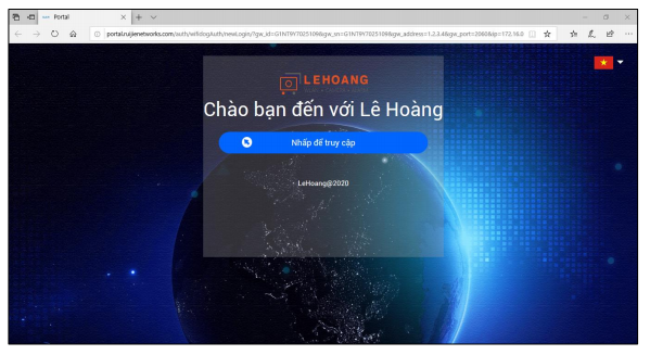 xác thực truy cập Wi-Fi qua Ruijie Cloud