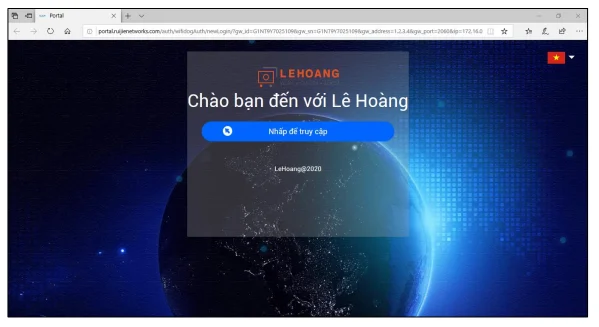 xác thực truy cập Wi-Fi qua Ruijie Cloud