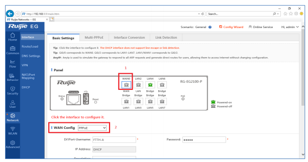 Cài Đặt PPPoE Trên Ruijie Gateway