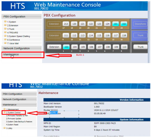 Tổng hợp firmware, hướng dẫn update tổng đài KX-HTS824