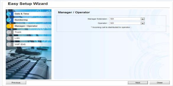 Chọn Manager và Operator