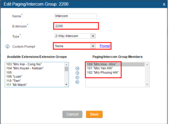 THIẾT LẬP PAGING/INTERCOM THÔNG BÁO TRÊN NỀN TỔNG ĐÀI IP