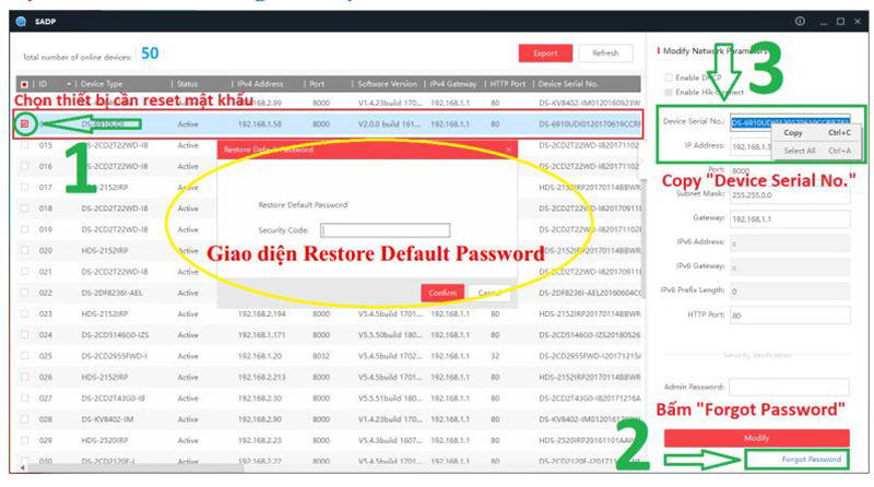 Hướng dẫn Reset Mật Khẩu trực tiếp