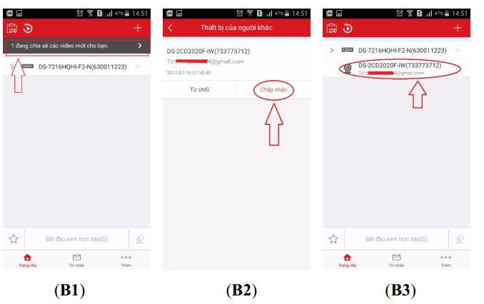 Nhận thiết bị được chia sẻ