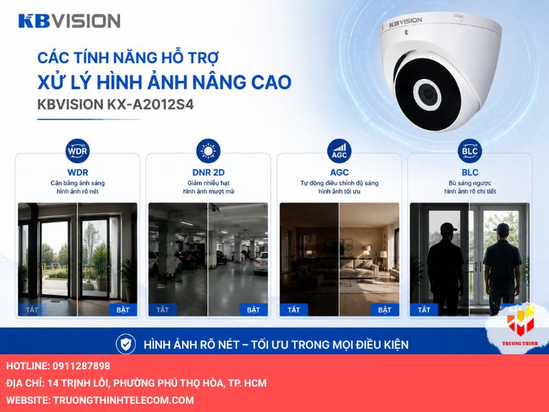 Các tính năng hỗ trợ xử lý hình ảnh nâng cao của camera KBVision KX-A2012S4
