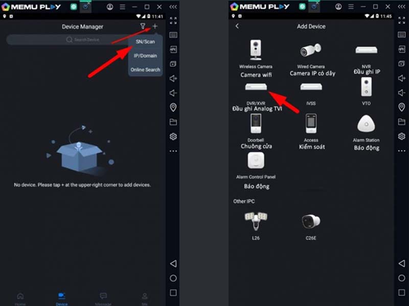 cài đặt phần mềm IDMSS -SN Scan