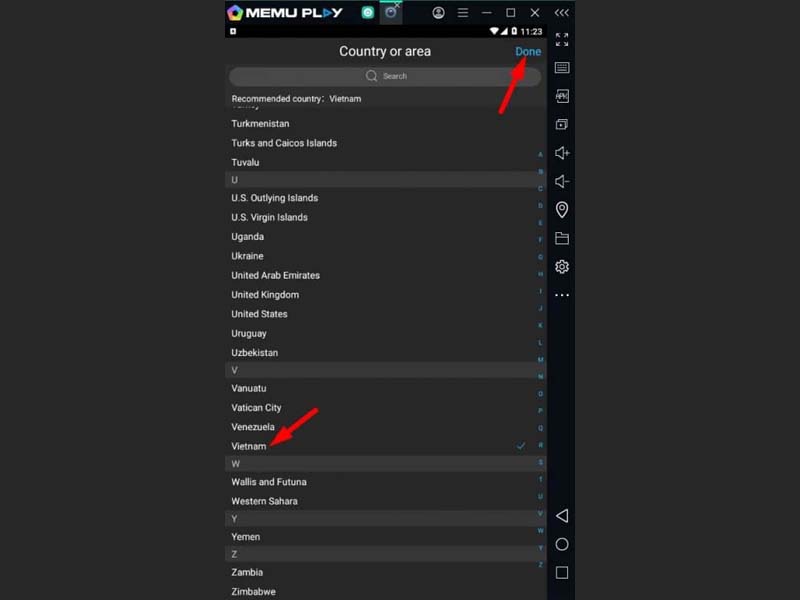 cài đặt phần mềm IDMSS - chọn khu vực