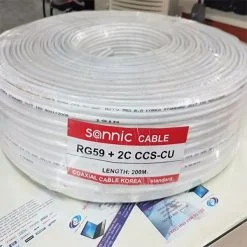 Cáp Đồng Trục liền nguồn RG59+2C CCS+CU  200m màu trắng
