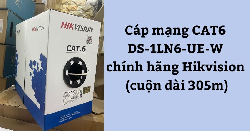 Cáp mạng CAT6 DS-1LN6-UE-W chính hãng Hikvision (cuộn dài 305m)