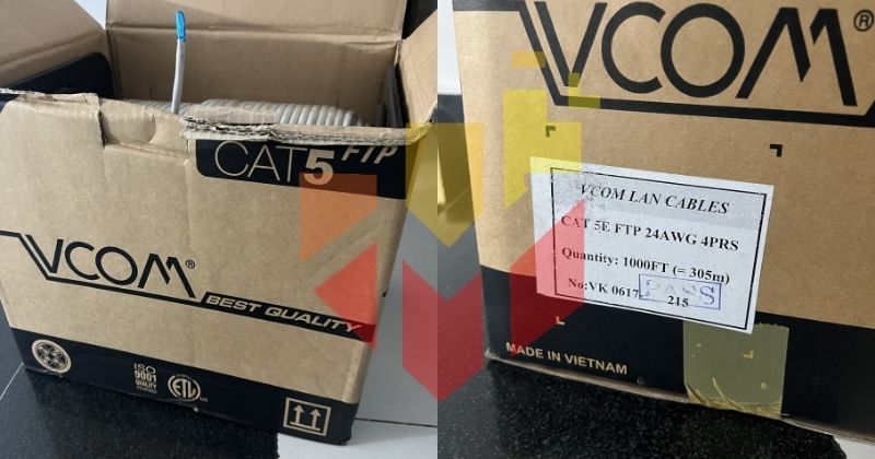 Cáp mạng VCOM CAT5E FTP vỏ PVC