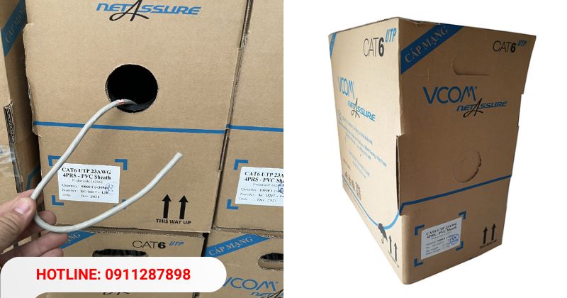 Cáp mạng VCOM CAT6 UTP vỏ PVC