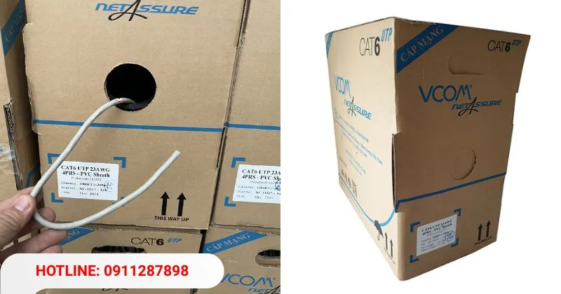Cáp mạng VCOM CAT6 UTP vỏ PVC