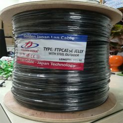 Cáp mạng GOLDEN JAPAN 4 PAIR FTP + Jelly&Steel for Outdoor CAT 5E( Màu đen)