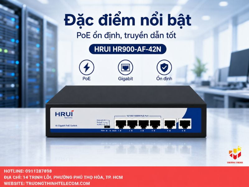 Đặc điểm nổi bật của Switch PoE Hrui HR900-AF-42N
