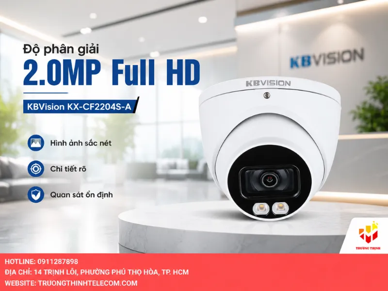 Độ phân giải 2.0 Megapixel Full HD trên KBVision KX-CF2204S-A