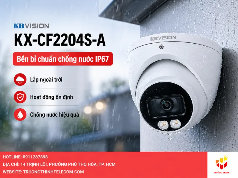 KBvision KX-CF2204S-A thiết kế bền bỉ với tiêu chuẩn chống nước IP67