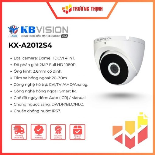 Camera Dome Analog KBVision 2MP KX-A2012S4
