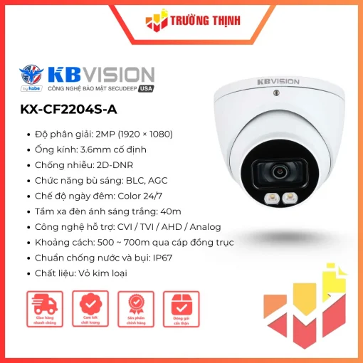 Camera Dome 4in1 Fullcolor 2MP KBVision KX-CF2204S-A