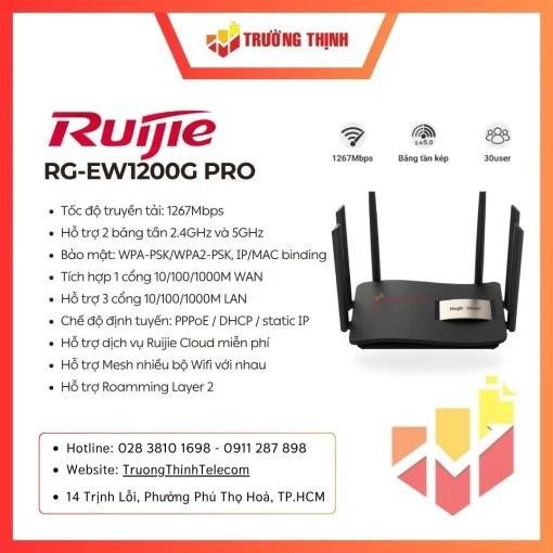Bộ Phát Wifi gia đình Ruijie RG-EW1200G PRO