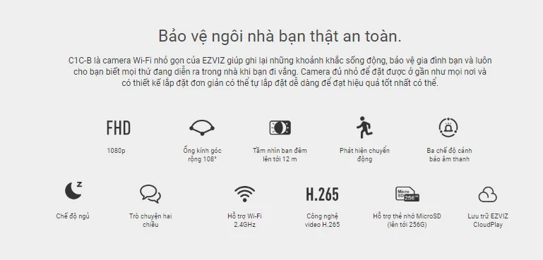 Những tính năng của Camera Wifi EZVIZ CS-C1C-B