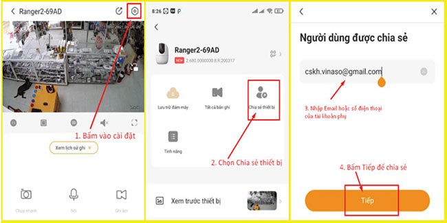 Chia sẻ tài khoản camera IMOU Chia sẻ tài khoản camera IMOU