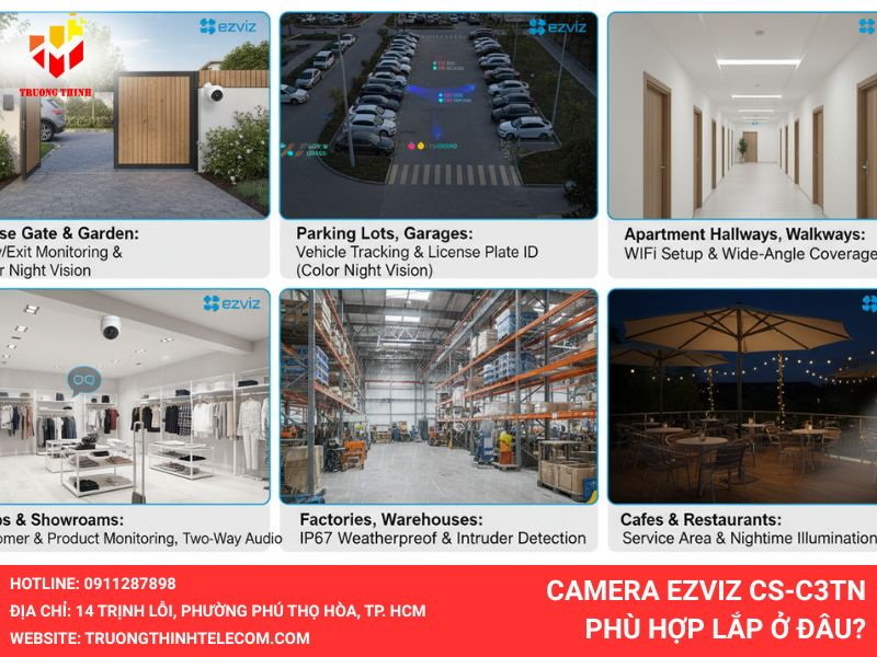 Camera Ezviz CS-C3TN phù hợp lắp ở đâu?