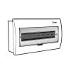 Tủ điện âm tường mặt nhựa 8-12 Module SINO E4FC8/12SA