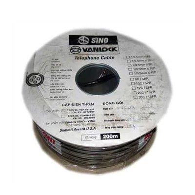 Dây điện thoại 4 line Vanlock (xám) (TLD 1/0.4mm x 2P/GY)