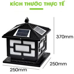 ĐÈN TRỤ CỔNG NLMT TT04B (250 x 250) Màu đen