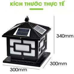 ĐÈN TRỤ CỔNG NLMT- TT304B (300*300) Màu đen